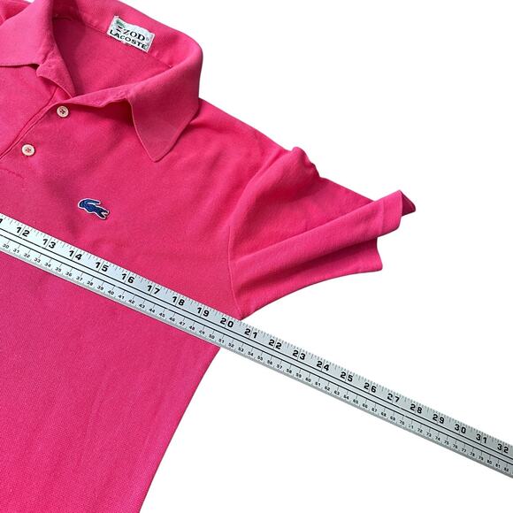 Vintage Lacoste Izod Polo Shirt Men’s Large Pink Pointed Dagger Collar 60s 1960s - Picture 7 of 11